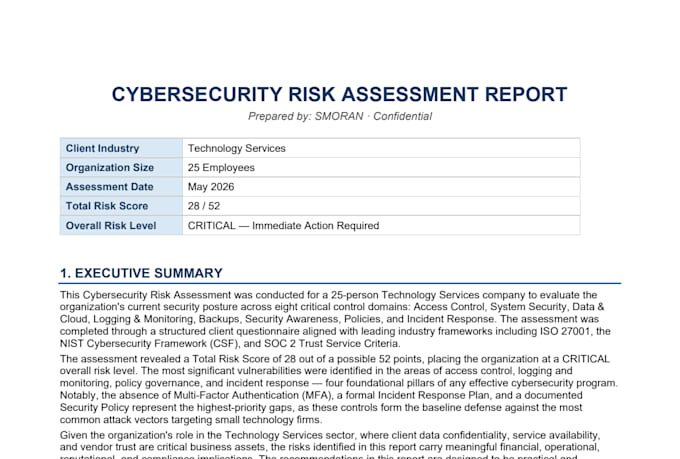 create a cybersecurity risk assessment report iso nist soc2